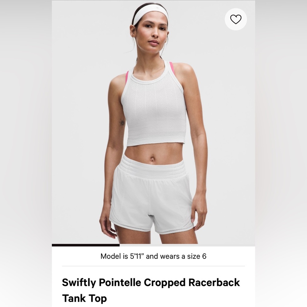 NWT - size 4 - XS Lululemon Swiftly Pointelle cropped racer back